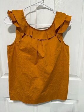 J. Crew Sleeveless Ruffle Top - Mustard